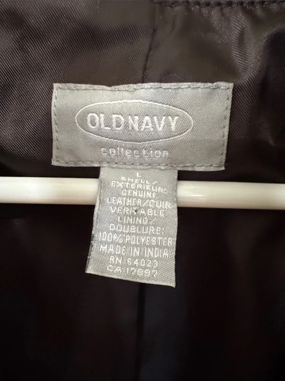 Vintage Old Navy women’s Brown Leather Zip-Front tailored Jacket
